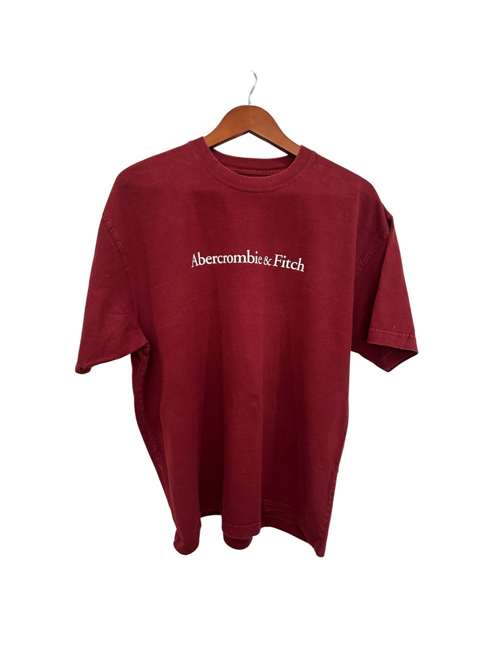 Abercrombie & Fitch Vintage 90s Short-Sleeve Crewneck Tee in Deep Red